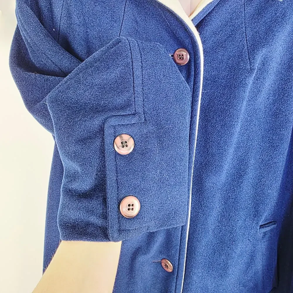Cordana Wellington Fashion Long Coat Medium Blue Retro Vintage Classic Old Money